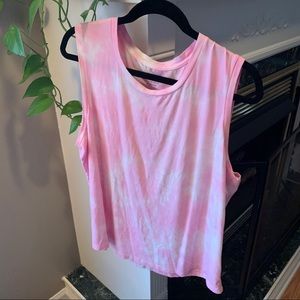 Tie dye pink and white tank